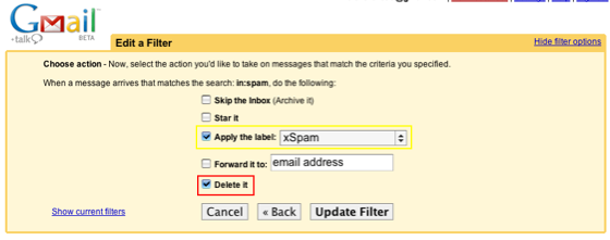 Gmail Filter Setting 2